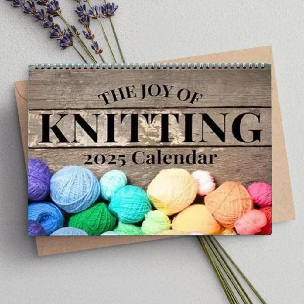 2025 Knitting Calendar Yarn Monthly Planner with Inspirational Yarn Lover Quotes 12 Month Knit Wall Calendar for Craft Enthusias