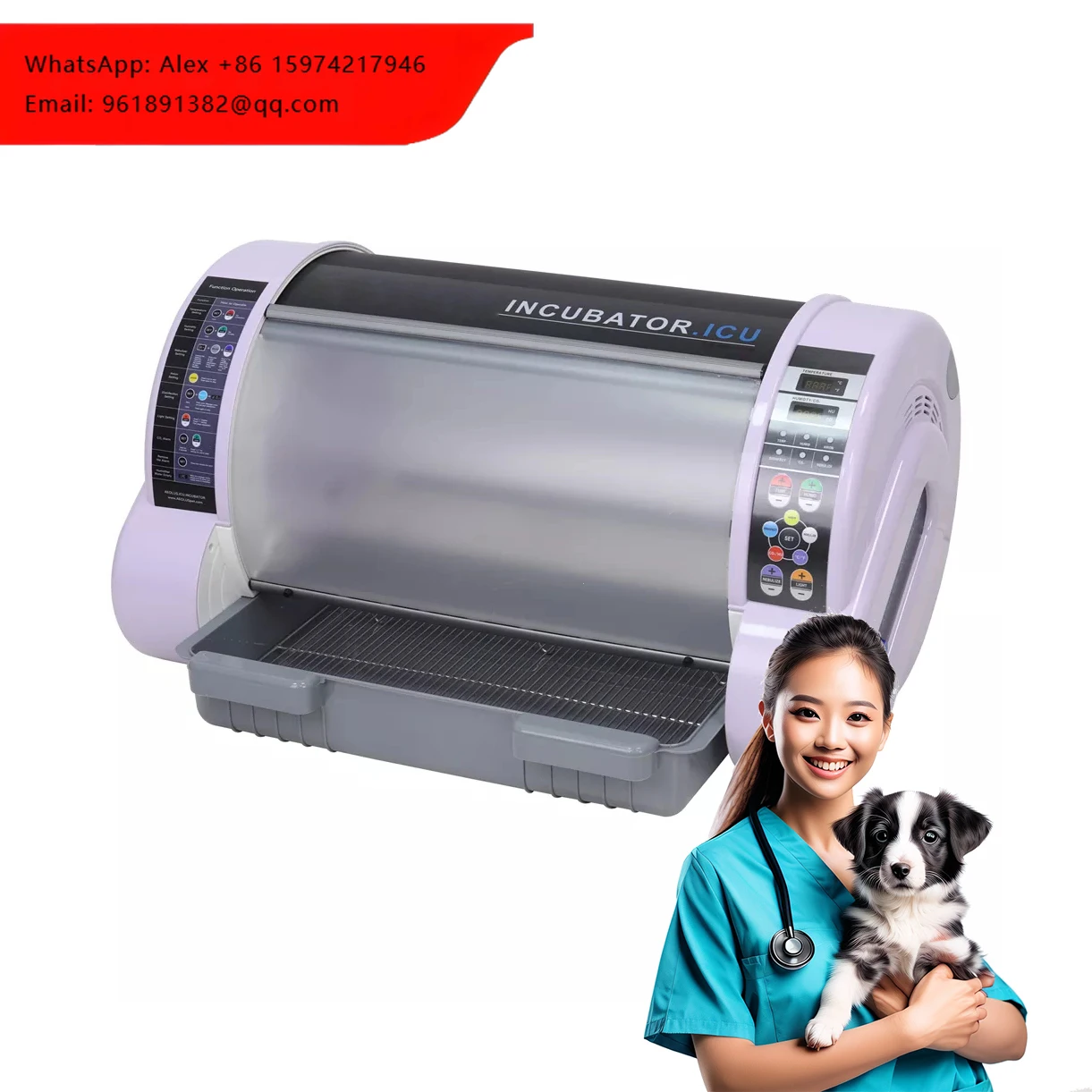 

Veterinary Clinic Medical Pet ICU Incubator Machine Animal Hospital Automatic Incubator Puppy Box Intensive Care Unit