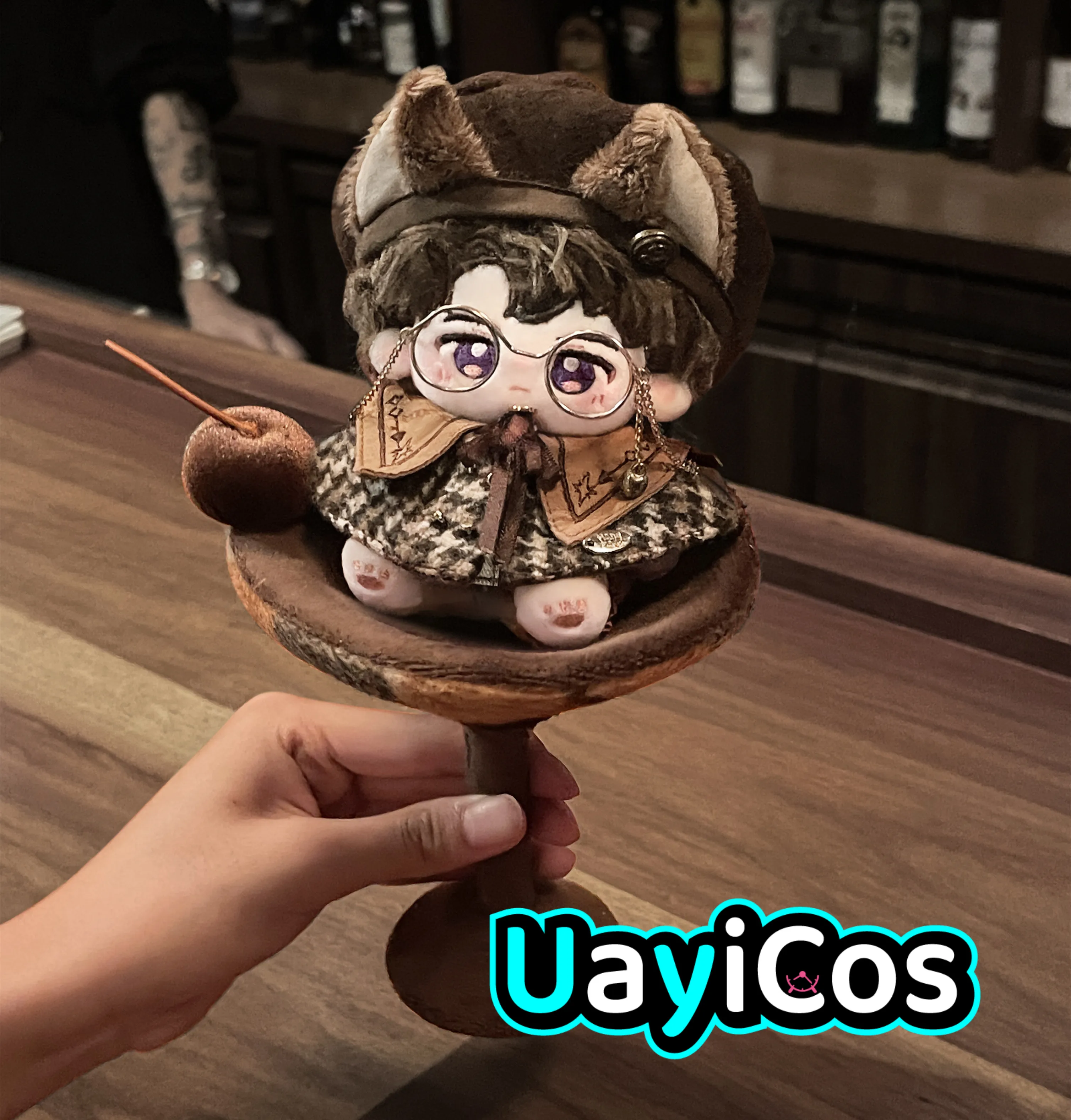 

10cm Doll Clothes Beret Hat Cloak Plush Wine Glasses Retro Glasses Clothing Suit Stuffed Plushies Doll Accessories Anime Toy Kid