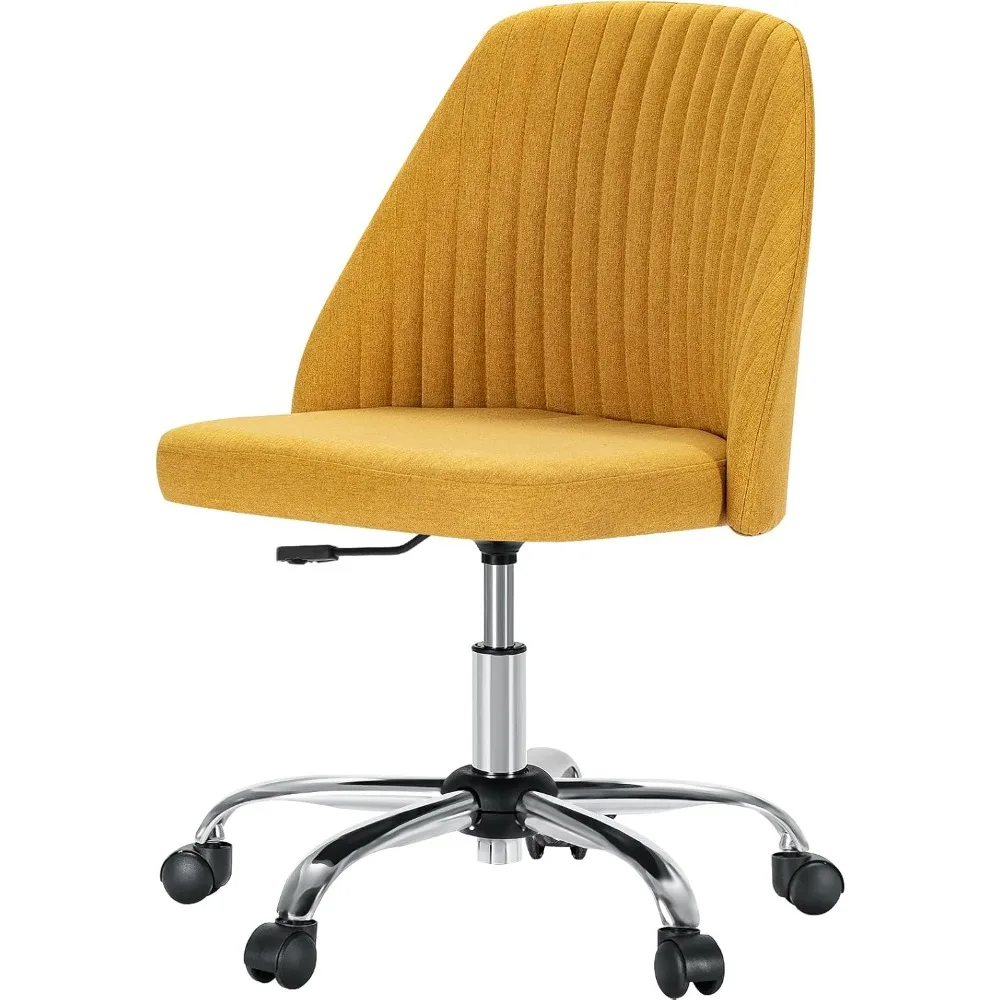 

Office Desk Chair, Modern Cute Rolling Vanity Swivel Task Chairs with Wheels, Comfortable Back Seat Armless for Home, Bedrooms,