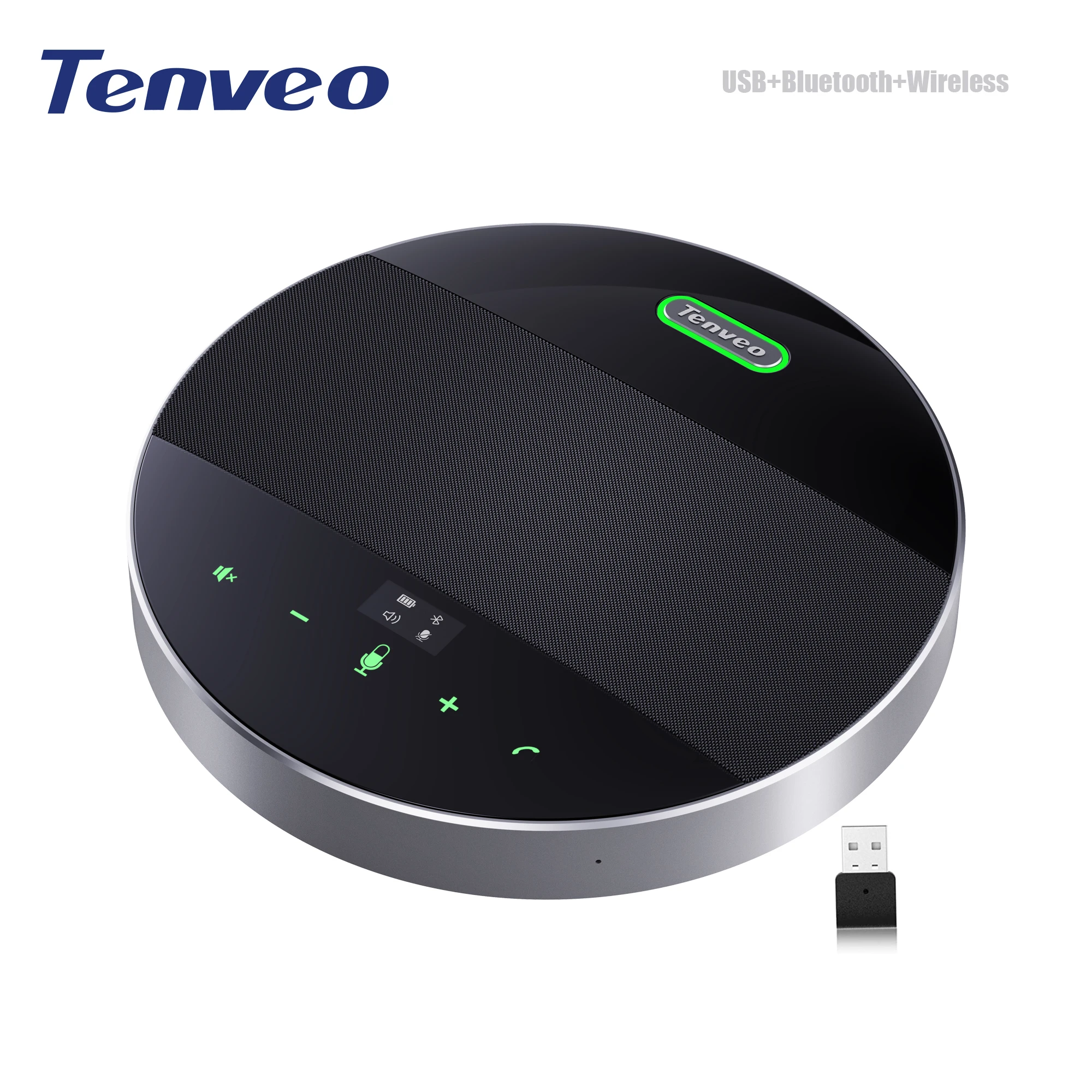 Tenveo Wireless  Speakerphone - Portable Speaker with 4 Noise-Cancelling Mics 360 Degree Microphone with 6m Range