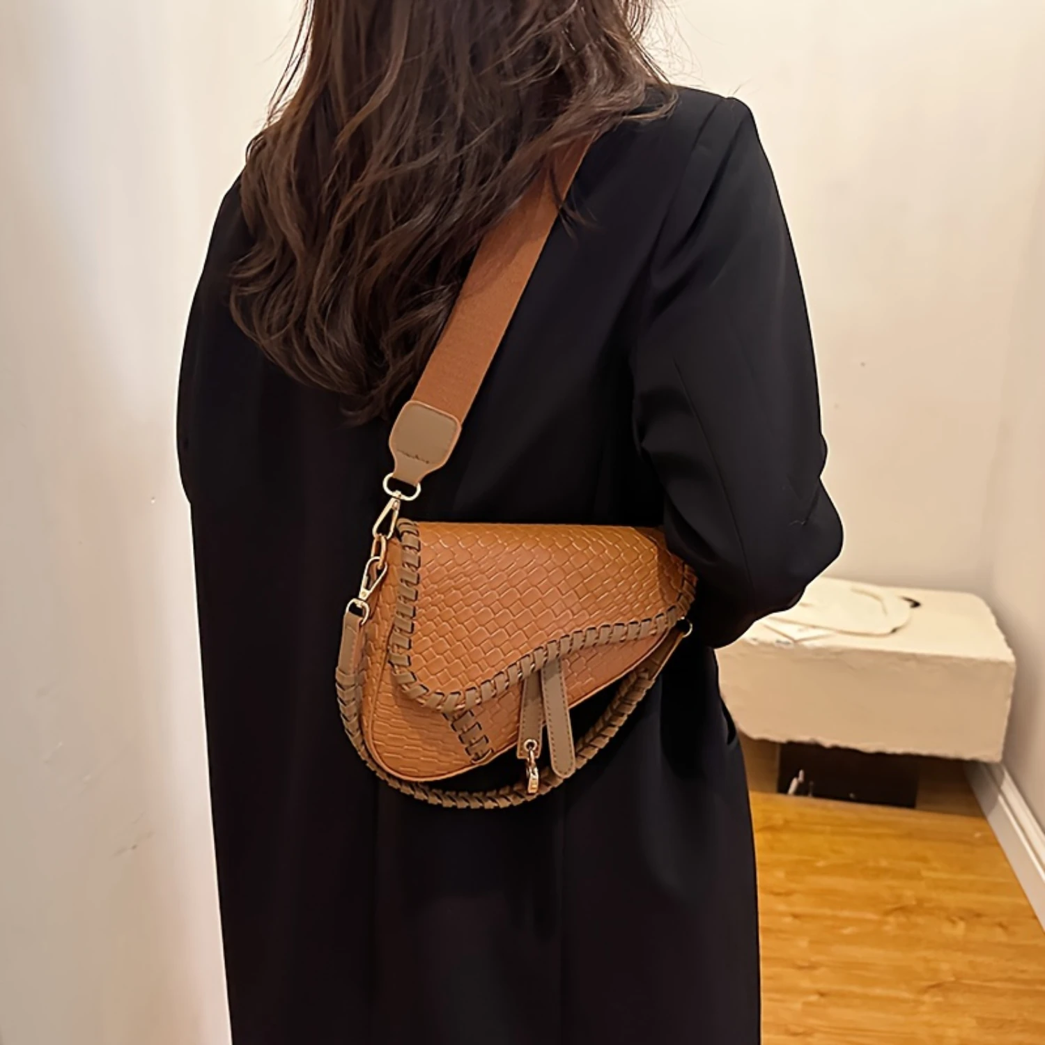 Vintage Women's Bohemian Crocodile Pattern Small Bag, PU Leather, Lightweight Shoulder Crossbody