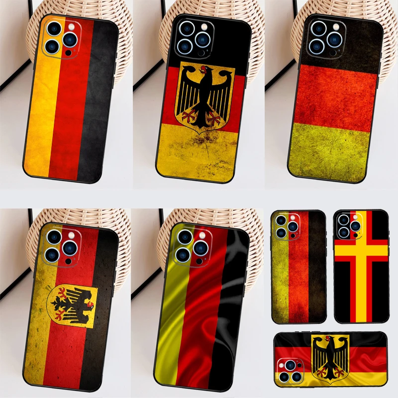 Germany Flag Banner Cover Case For iPhone 14 Pro 11 16 15 Pro Max 12 13 Mini Plus XS X XR Funda