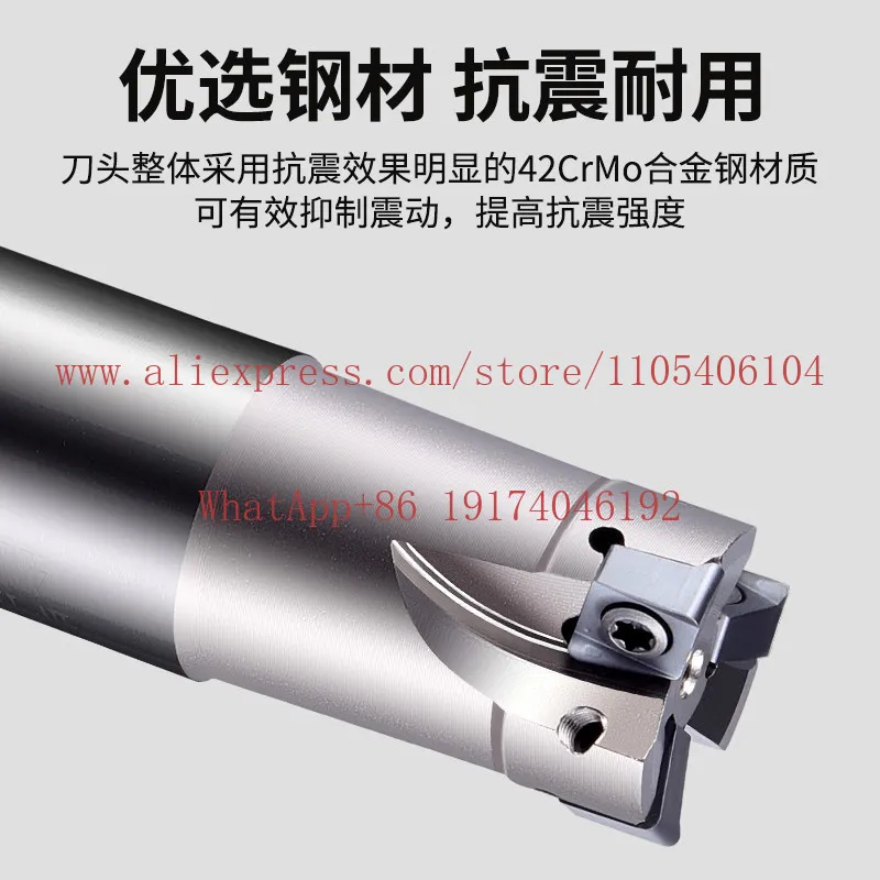 Double-sided four corners can replace 1135 high-efficiency open roughness TE90-degree square shoulder milling cutter holder