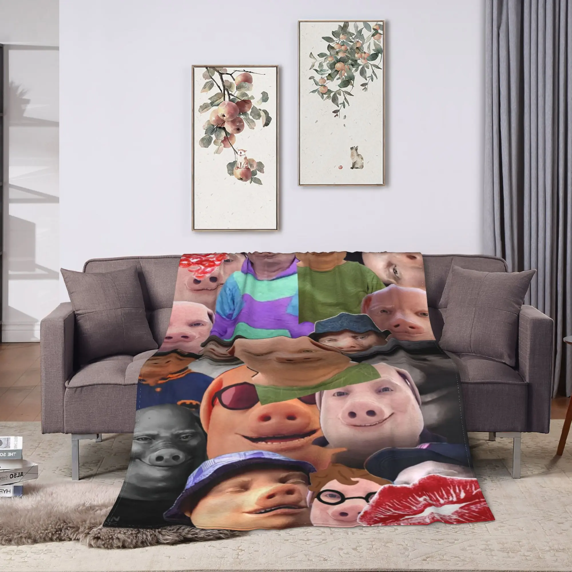 Funny John Pork is Calling Scuba Dance Blanket Quality Warm  Throw Blanket Spring Airplane Travel Outdoor Novelty Bedspread