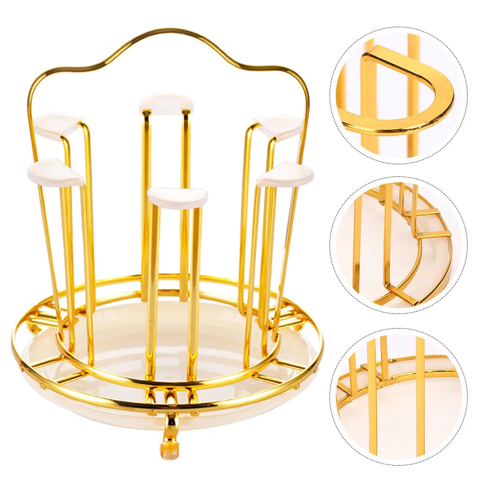 

Sturdy Iron Stand Household Rack Non-Slip Mug Bracket Kitchen Accessory Breathable Draining Organizer Bottle Drying Holder Iron