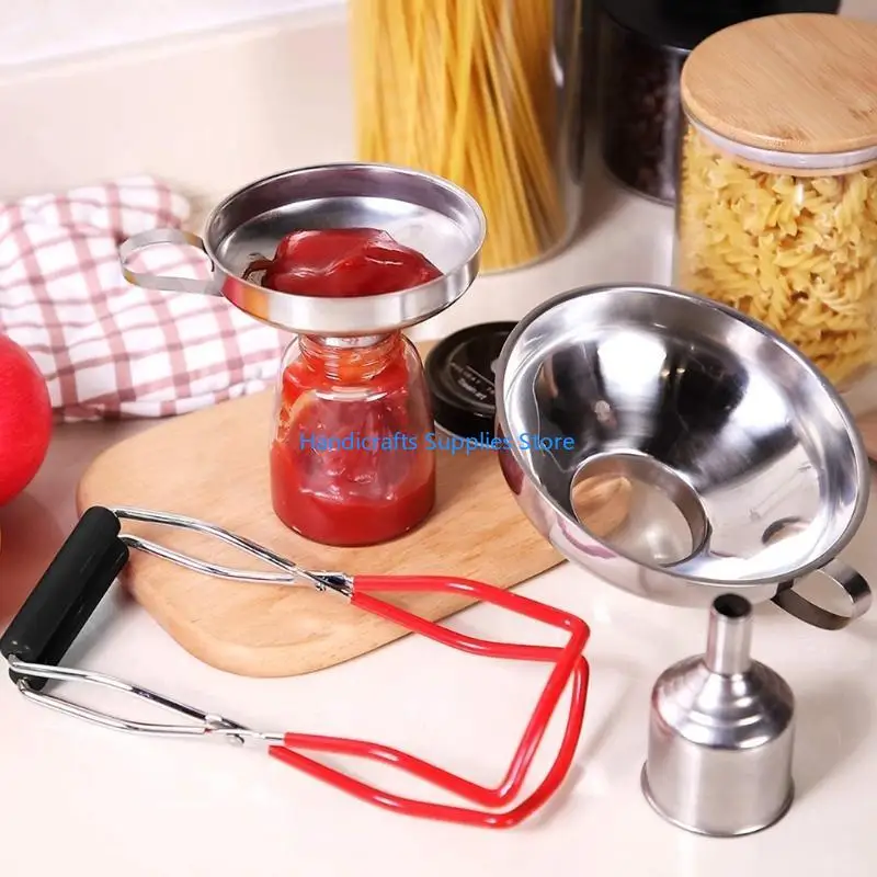 R1WA 4Pcs/set Canning Funnel Wide Mouth Regular Jars Transferring Dry Wet Ingredients