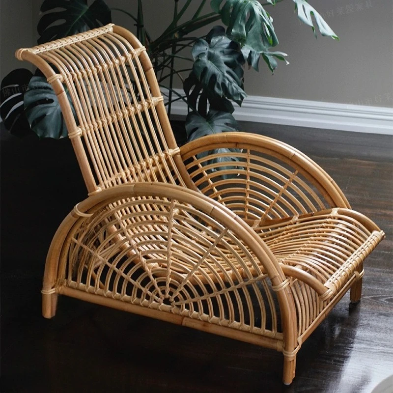 Real Vine Woven Recliner, Elderly Lunch Break, Sofa, Natural Indonesian Rattan Household Balcony, Leisure Chair, Happy