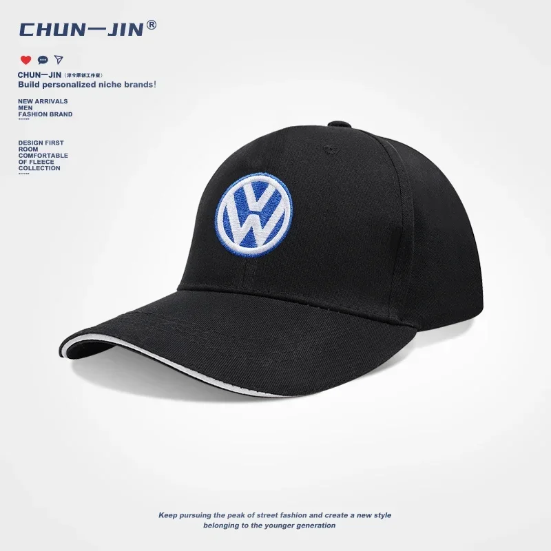 

VW Emblem Embroidered Car Adjustable Racing Sport Baseball Hat Motorcycle Casual Cap For VW Golf Polo Tiguan Passat B6 Rline GTI