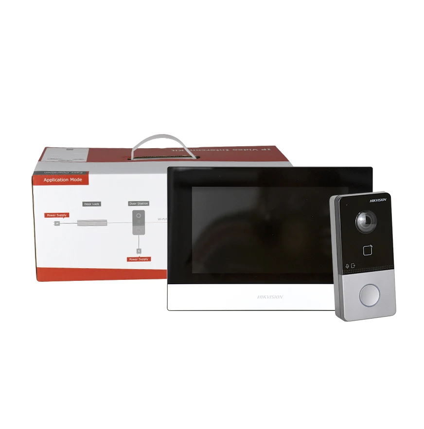 Hikvison DS-KIS603-P(B) IP Video Intercom Kit Indoor station for villa or house 2MP HD camera Two-way audio Wi-Fi  POE
