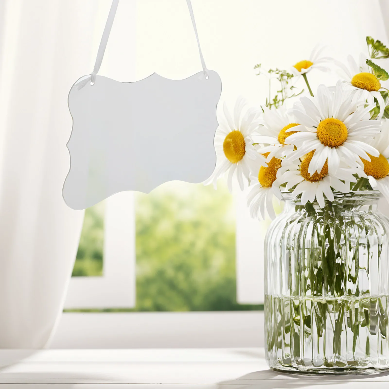 3Pcs Clear Acrylic Hanging Sign Transparent Blank Blackboard DIY Erasable Board for Fridge Calendar and Message Use