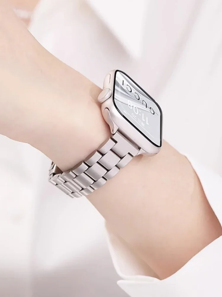 سوار رفيع من الفولاذ المقاوم للصدأ لساعة أبل 38/40/41 ملم، سوار معصم بديل معدني قابل للتعديل لسلسلة IWatch Ultra SE 987654321