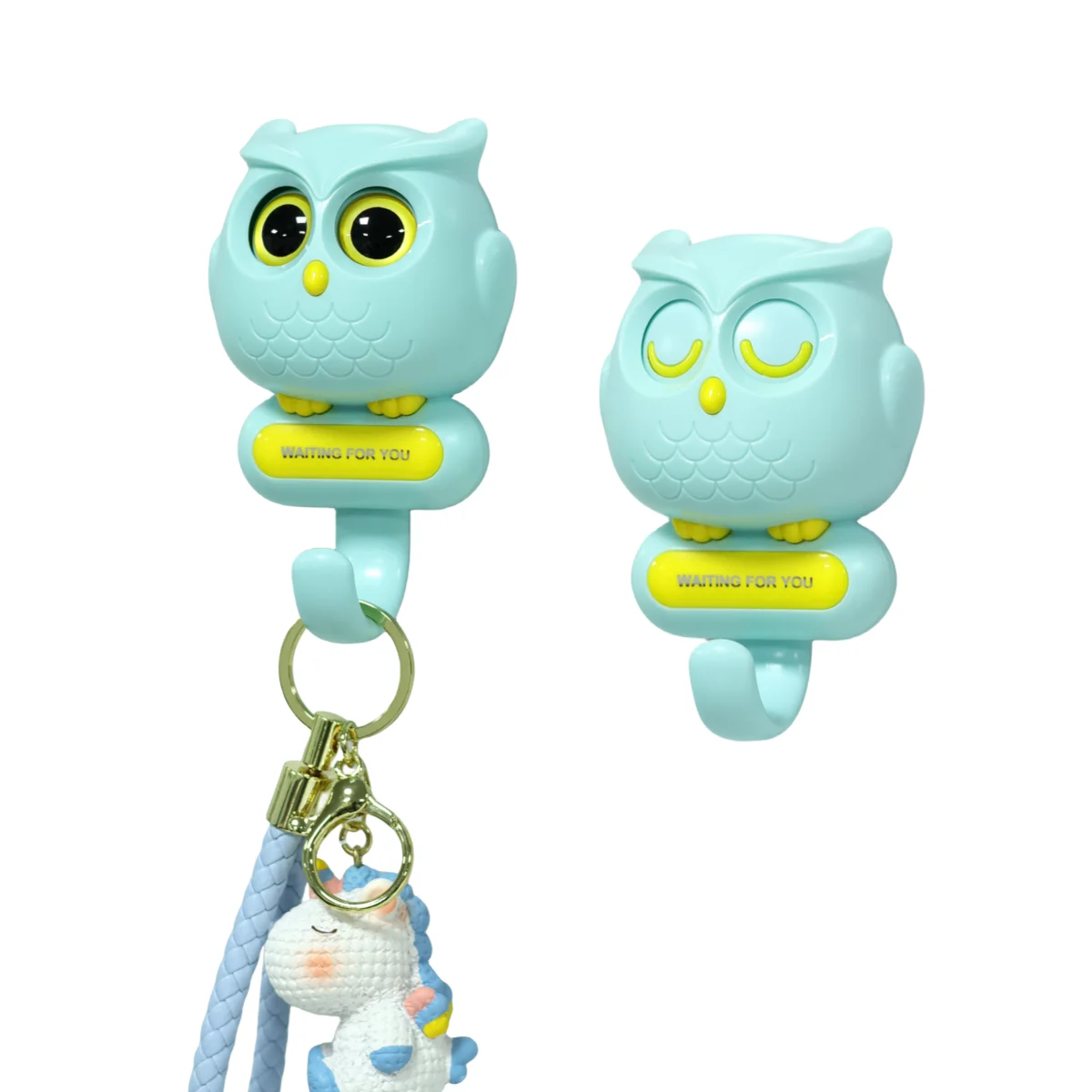 Big Eyes Owl Self-adhesive Hooks Creative Cute Cartoon Hook Clothes Hat Scarf Key Holders Rack Home Decoration Wall Shlef Hanger