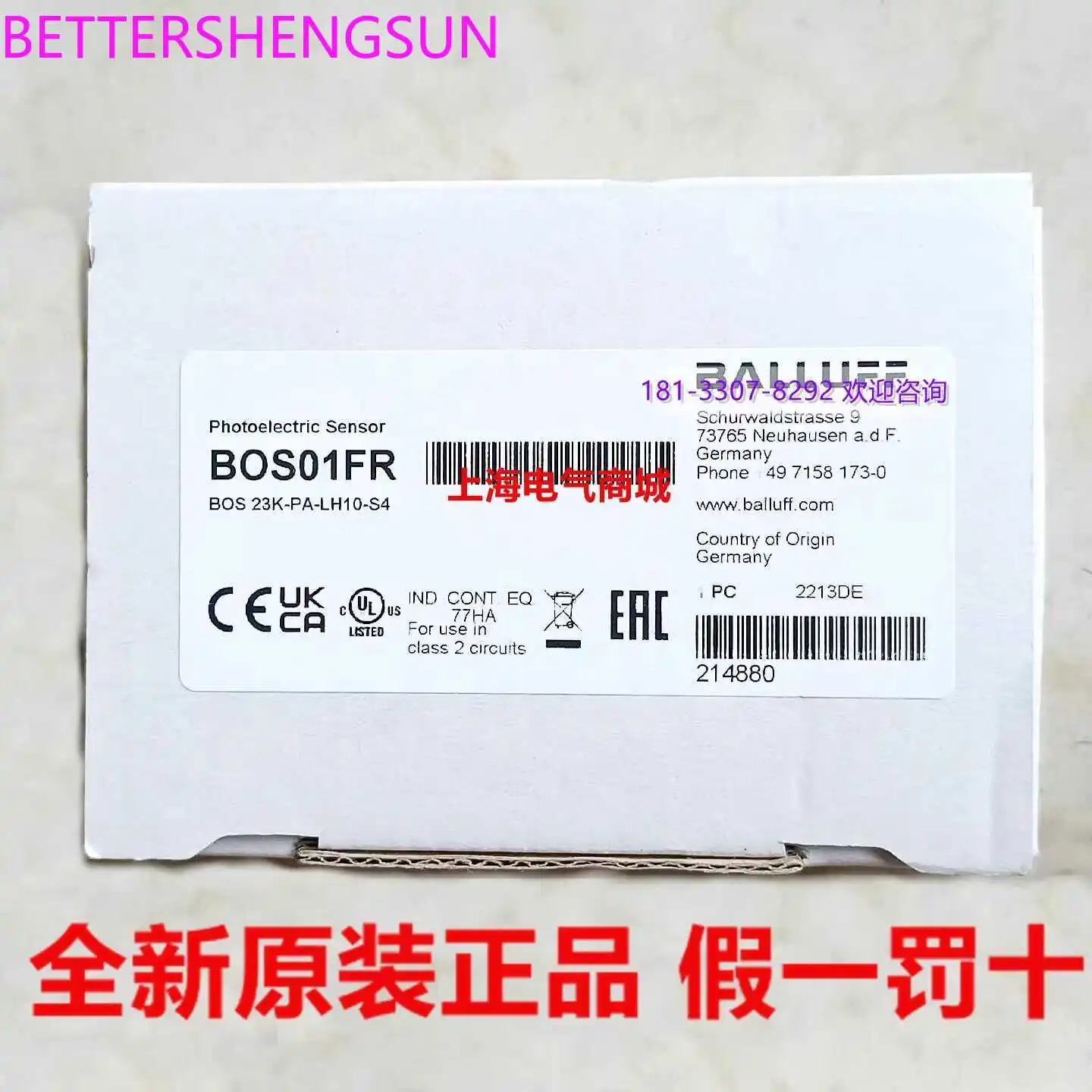 

Imported Background Blanking Diffuse Reflection Sensor Bos 23k-pa-lh10-s4 Bos01fr