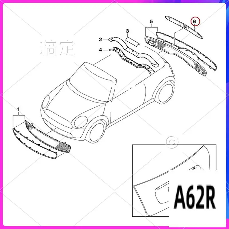 R2-الخلفي الجذع التمهيد مقبض قبضة غطاء الباب الخلفي انتزاع الكسوة لسيارات BMW ميني كوبر R56 R57 R58 2007-2013 51132753603
