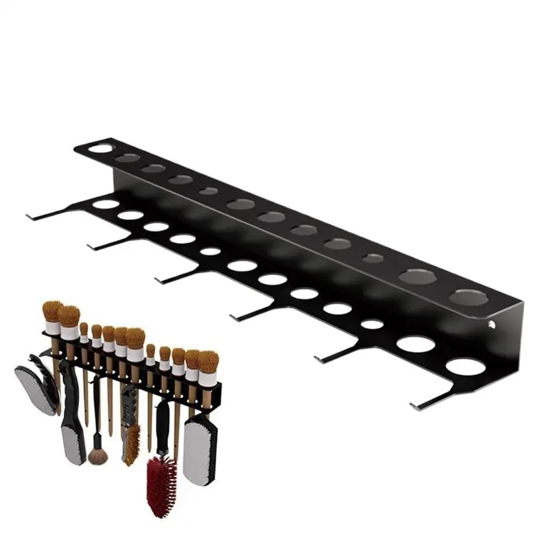 ABMR-Car Detailing Brush Holder Wall Mount With Hooks For Garage Tool Organization