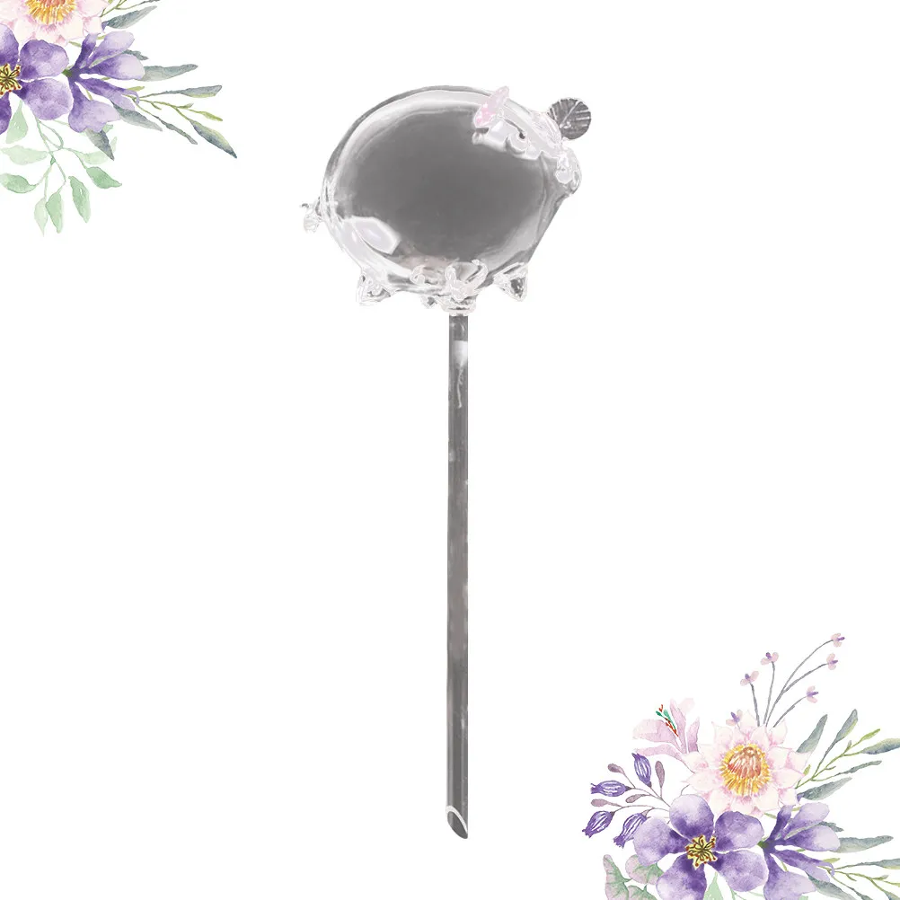 Piggy Shape Glass Automatic Watering Device Premium Borosilicate Self Irrigation Tool for Houseplants Patio Garden Lawn