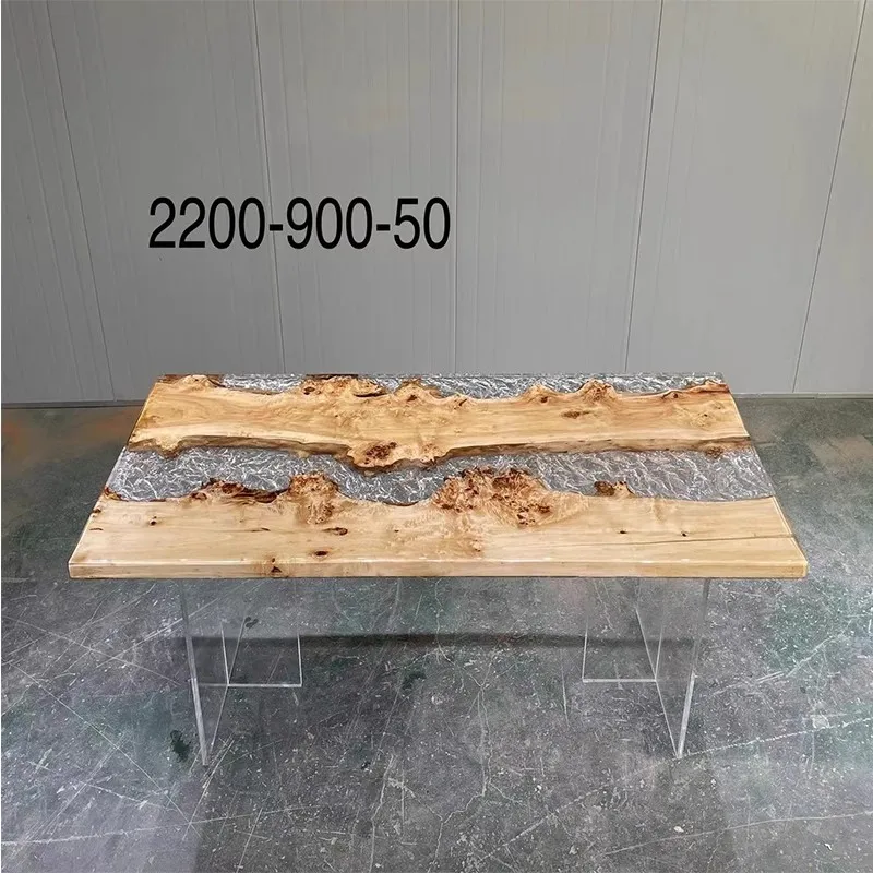 Ice cracked poplar resin tea table river table tea table 220-90-5