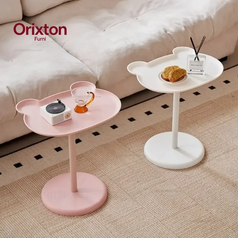 Cute Bear Storage Rack Mobile Side Table Bedside Tatami Tea Table Sofa Small Coffee Table for Bedroom Living Room Small Spaces