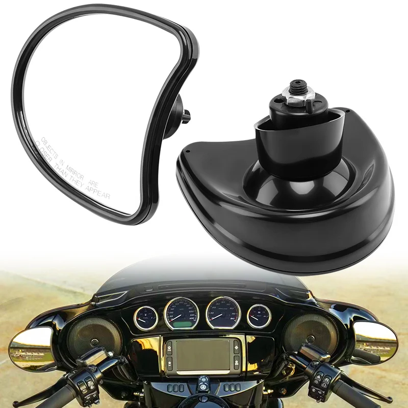 

Front Fairing Mount Rear View Mirror Motorcycle Batwing Side Mirrors For Harley Electra Glide Ultra Limited Tri Glide 2014-UP