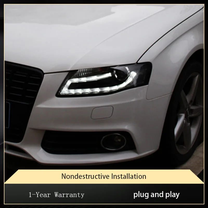 

Стайлинг автомобиля для Audi A4L B9, фары 2009-2012, фара DRL, светодиодный объектив проектора, ксеноновый луч, автомобильные аксессуары