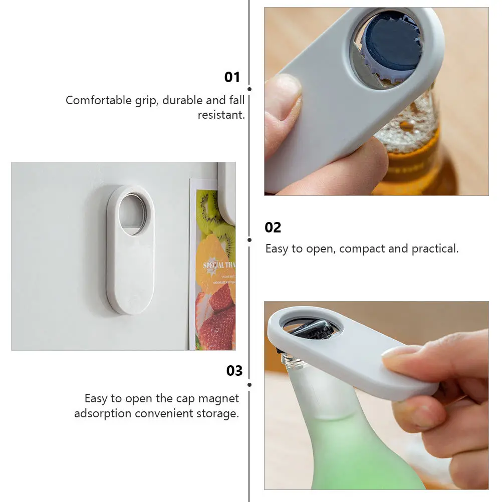 

Magnetic Bottle Opener Tool Refrigerator Magnet Kitchen Gadget Compact Design Easy Open Beer Bottle Opener Home Supply