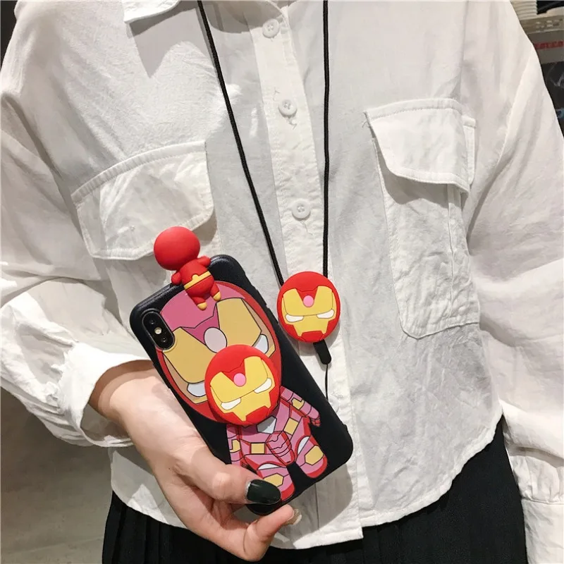 سبايدر مان باتمان كابتن أمريكا أنيمي حافظة مناسبة ل 6/6s آيفون 7/8 كارتون مارفل XS XR حافظة هاتف محمول ناعمة #5