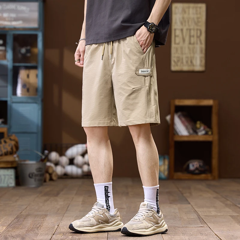 2025 Summer Ice Silk Shorts Ultra Thin Fabric Casual Shorts Versatile Loose Korean Style Trendy Pants men clothing