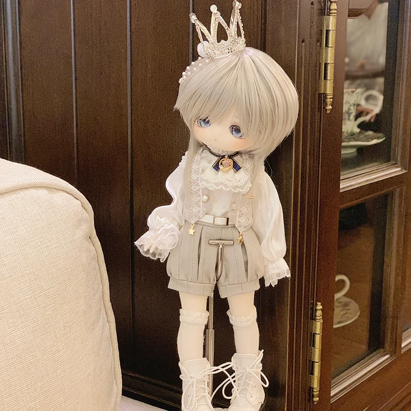 Ropa para muñecas BJD, pijamas del Principito, camisa, pantalones, pajarita, corona, tamaño 1/6, traje, accesorios para muñecos de peluche, juguete de Anime para niños