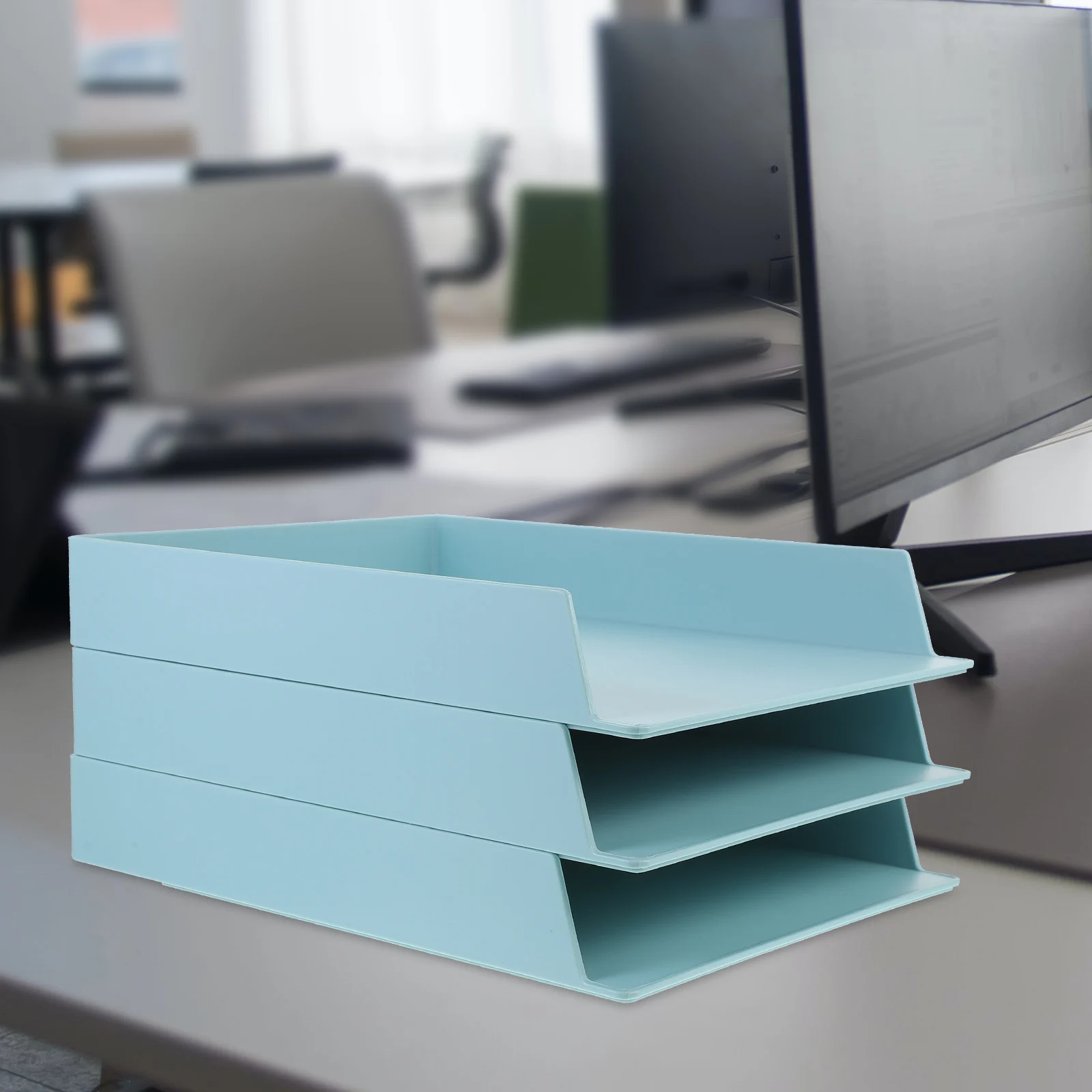 

3 Pcs File Storage Box Mint Green Large Capacity Desk ganizers Office Storage Shelf Office Supplies Student Document Shelves