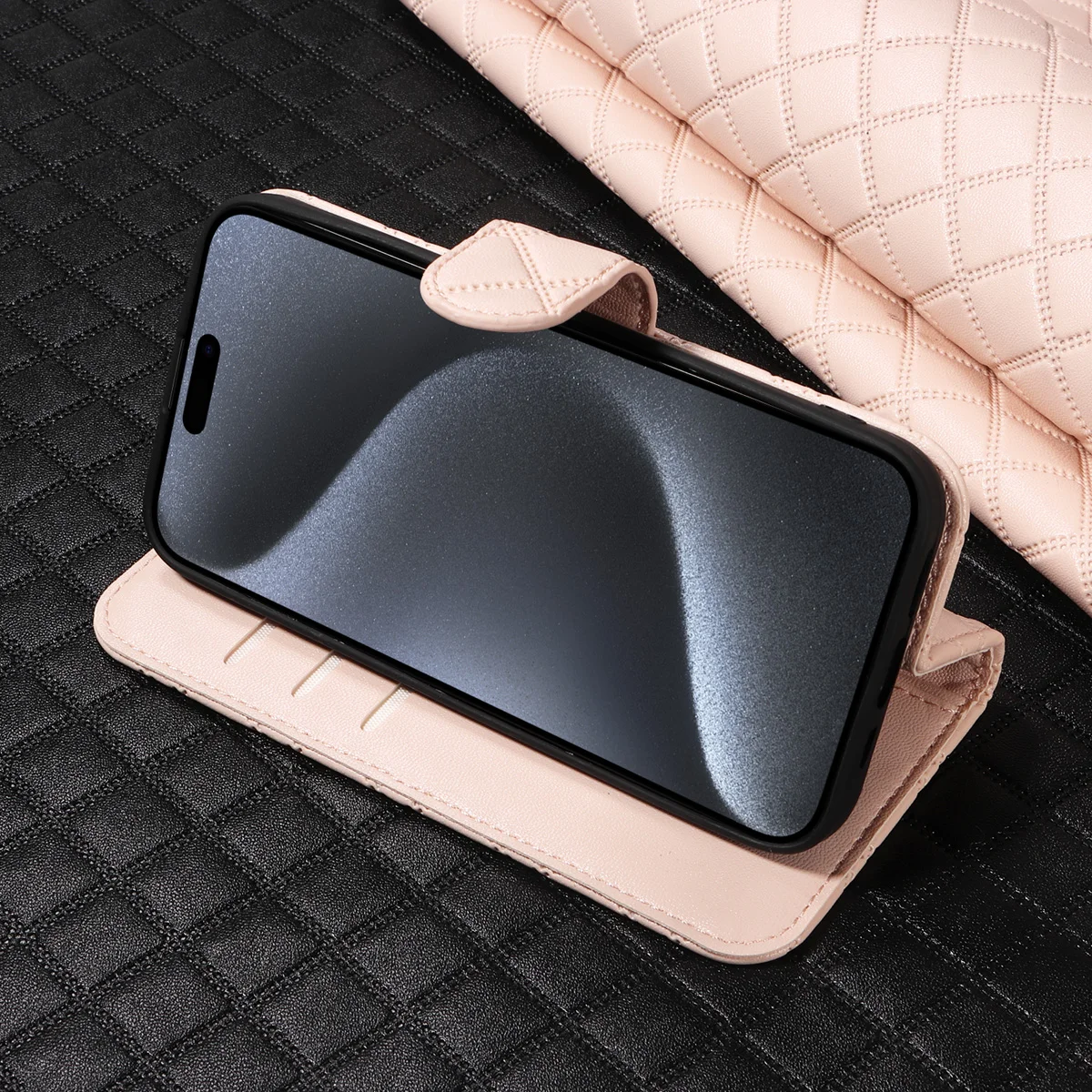 Faux Leather Phone Case for Samsung GalaxyZ Fold 3 Z Fold 4 Z Fold 5 Z Fold 6 Magnetic Bracket Shockproof Stylish Plaid Cover view 6