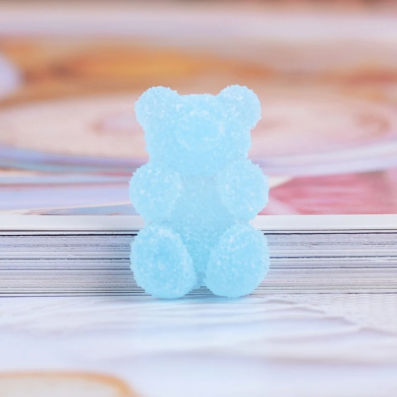 10pcs Kawaii Diy Resin Mini Bear Soft Candy Series Flatback Craft Material Embellishments Supplies Cabochon Scrapbook Decoration
