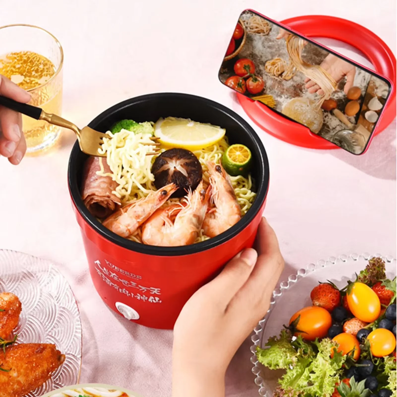 Small Household Multifunctional All-In-One Pot Electric Noodle Cooking Pot Egg Omelette Frying Pan Mini Hotpot Baby Food Stew