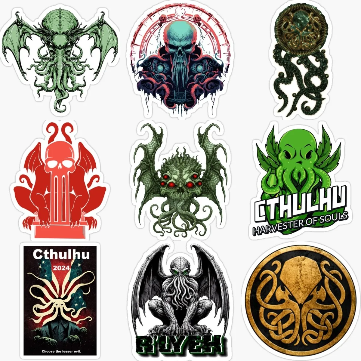 Cthulhu Great Old Ones octopus monster PVC waterproof sticker for Decorate car wall motorcycle off-road helmet bumper decal