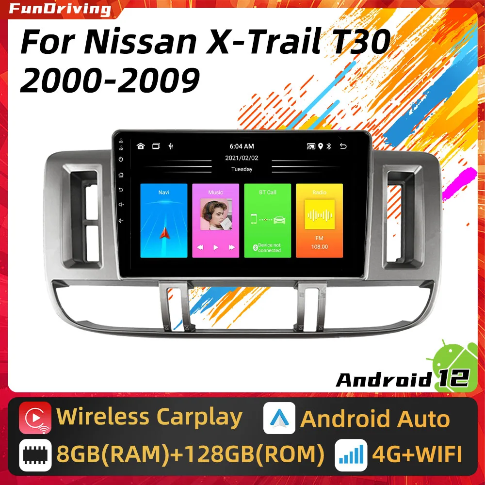 

Автомобильный радиоприемник на Android для Nissan X Trail X-Trail 1 T30 2000 - 2009 2 Din мультимедиа FM RDS WIFI GPS-навигация стерео Carplay авто