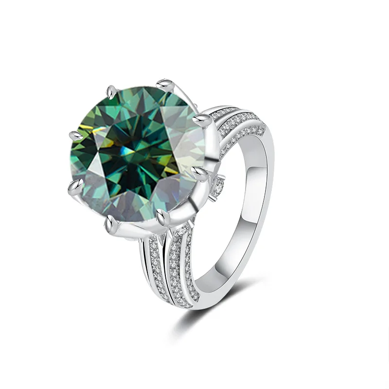 10 Carat D Color VVS1 Moissanite Diamond Women Rings s925 Silver Moissanita Engagement Wedding Ring Plated Platinum Fine Jewelry