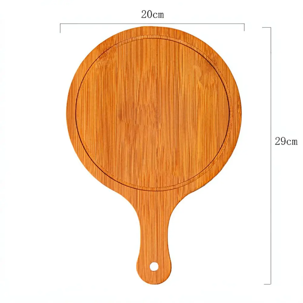 Natural Bamboo Wooden Serving Tray Round Pizza Board Steak Platter Kitchen Dining Tool Food Display Plate Minimalist Decor