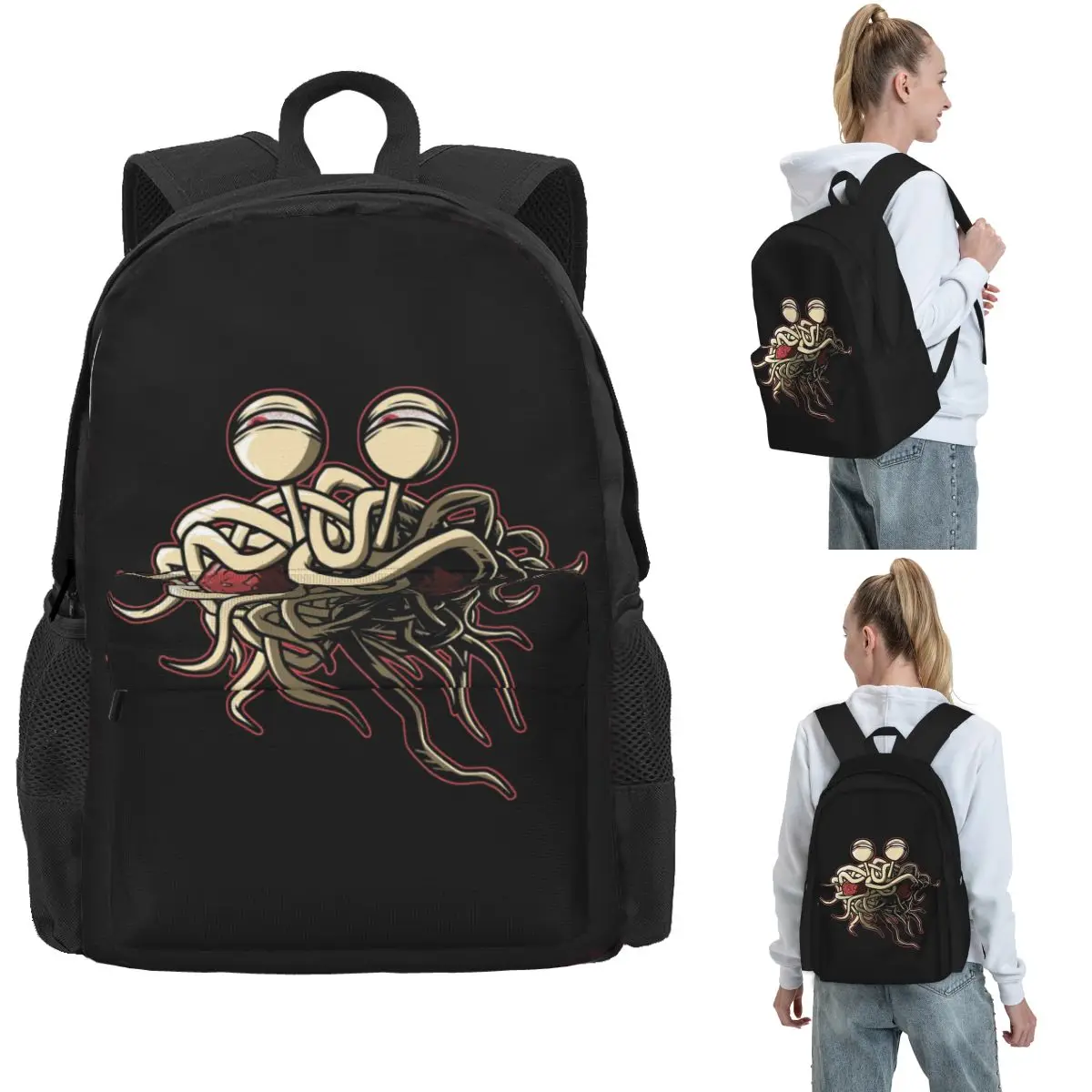 FSM Flying Spaghetti Monster Backpack Hot Sale Daypack Large Capacity Kids BookBag School Bag Shoulder Bags for Men Women