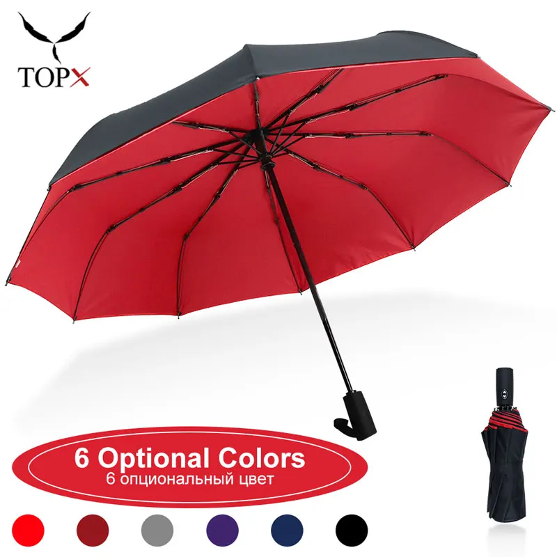 Windproof Double Layer Resistant Umbrella Fully Automatic Rain Men Women 10K Strong Luxury Large Umbrella Gift Folding Parasol