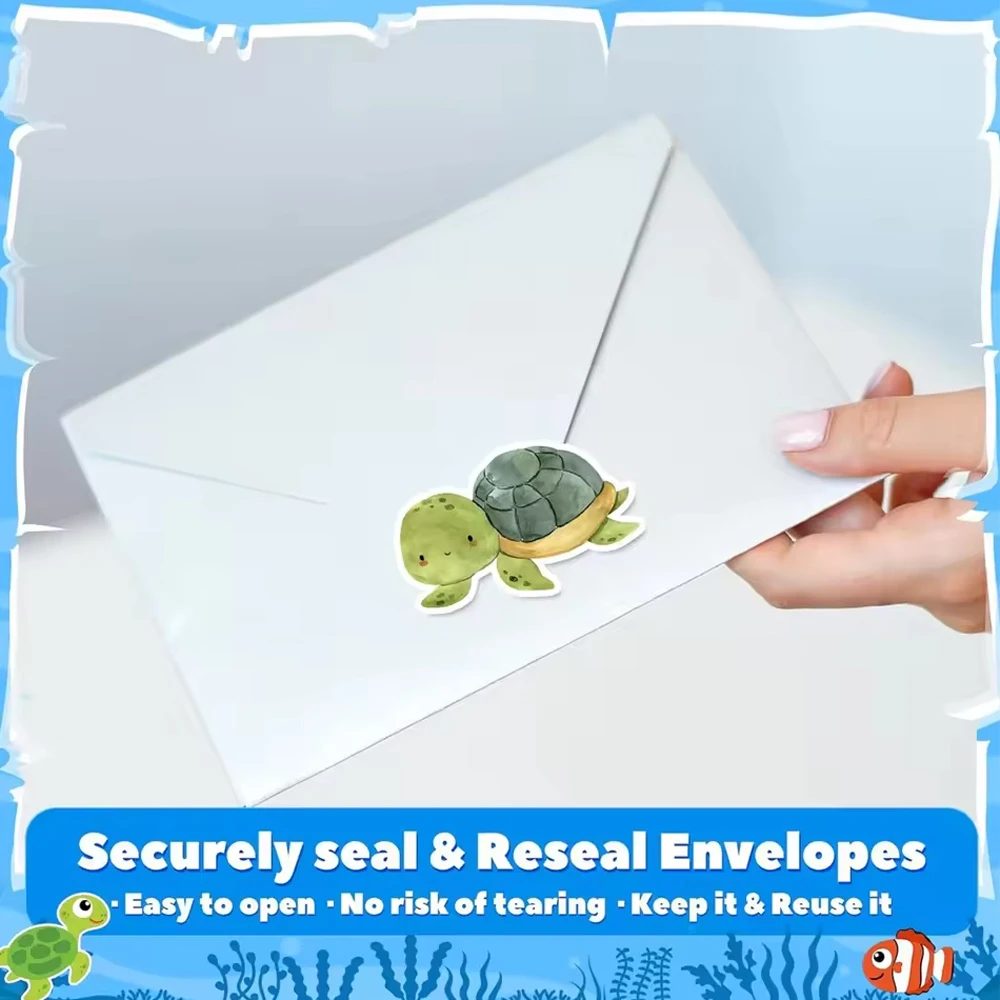 500 шт./рулон, новые наклейки с изображением морских животных, парка, дельфинов для детей, награда учителя, поощрительная уплотнительная этикетка, канцелярские наклейки