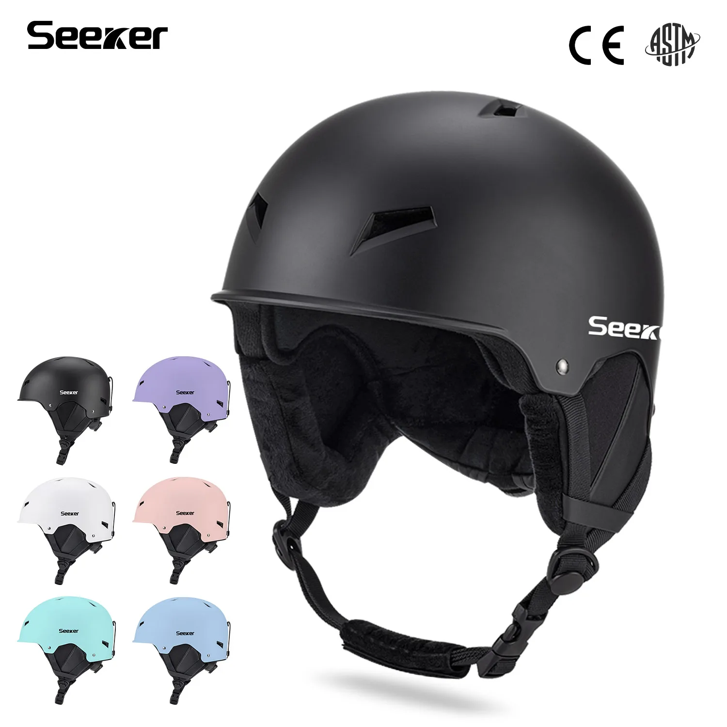 Il nuovo casco da sci di sicurezza di Seeker è leggero, regolabile, traspirante e confortevole, casco da sci per sport all'aria aperta da uomo e da donna