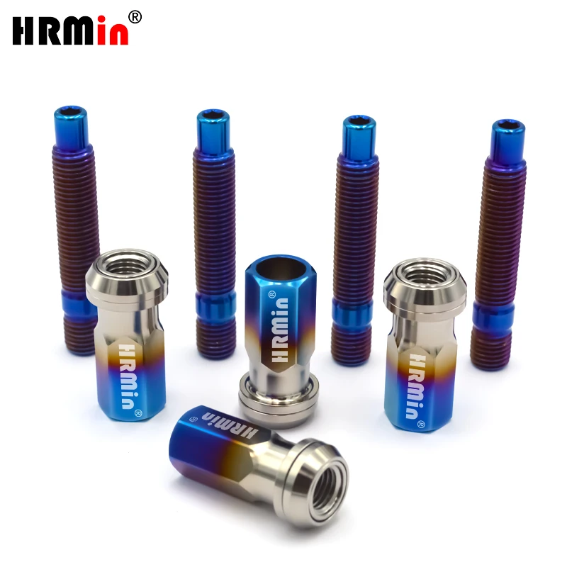 

HRMin 10.9 grade Gr.5 titanium titanium stud conversion kits wheel stud M12*1.25*75mm with wheel nut M12*1.25*45mm for racing