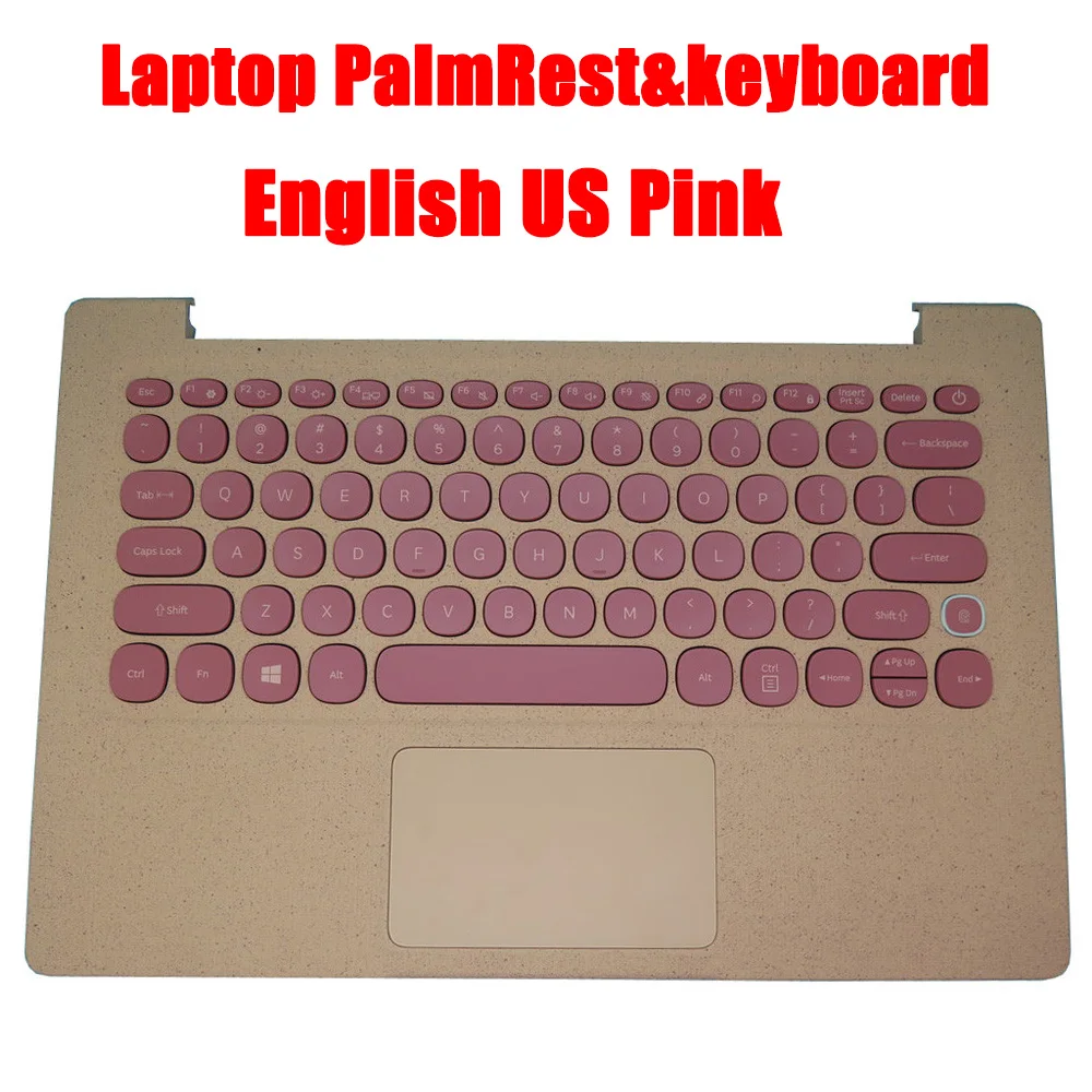 

NP530XBB NT530XBB 530XBB Laptop PalmRest&keyboard For Samsung English US Upper Case With Touchpad White Grey Pink New