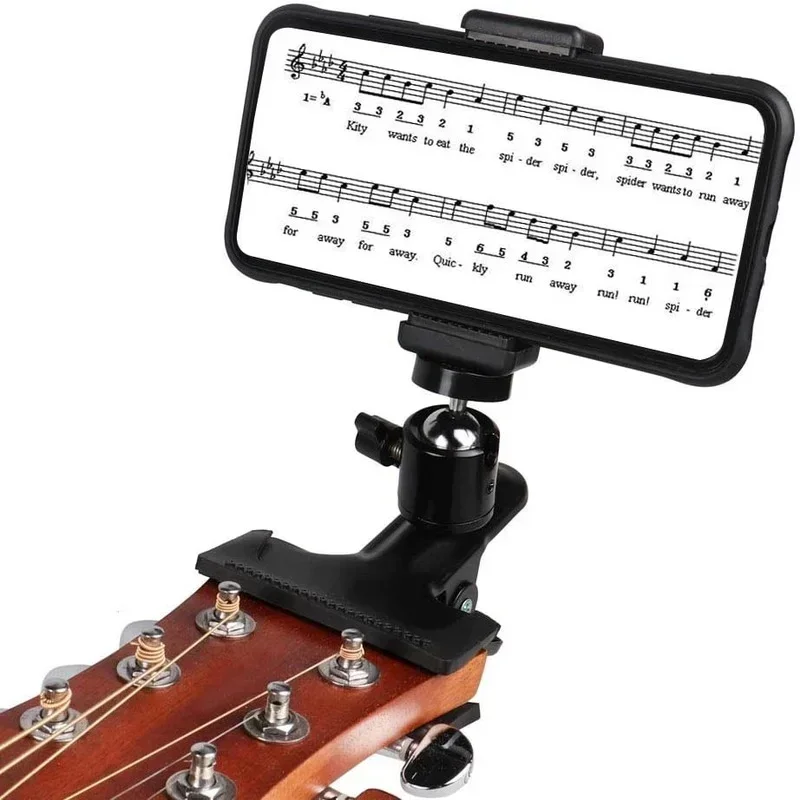 

Guitar Bass Head Phone Holder Live Broadcast Phone Bracket Clip for IPhone Samsung Smart Phones Guitar Head Phone Holder