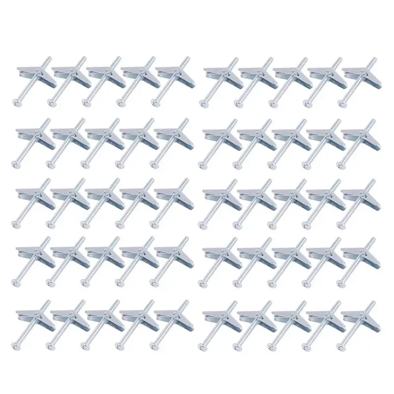 PORK-50PCS 1/8 Inch Toggle Bolts For Drywall, Heavy Duty Drywall Anchors Kit, Dry Wall Anchors And Screws Kit For Ceiling