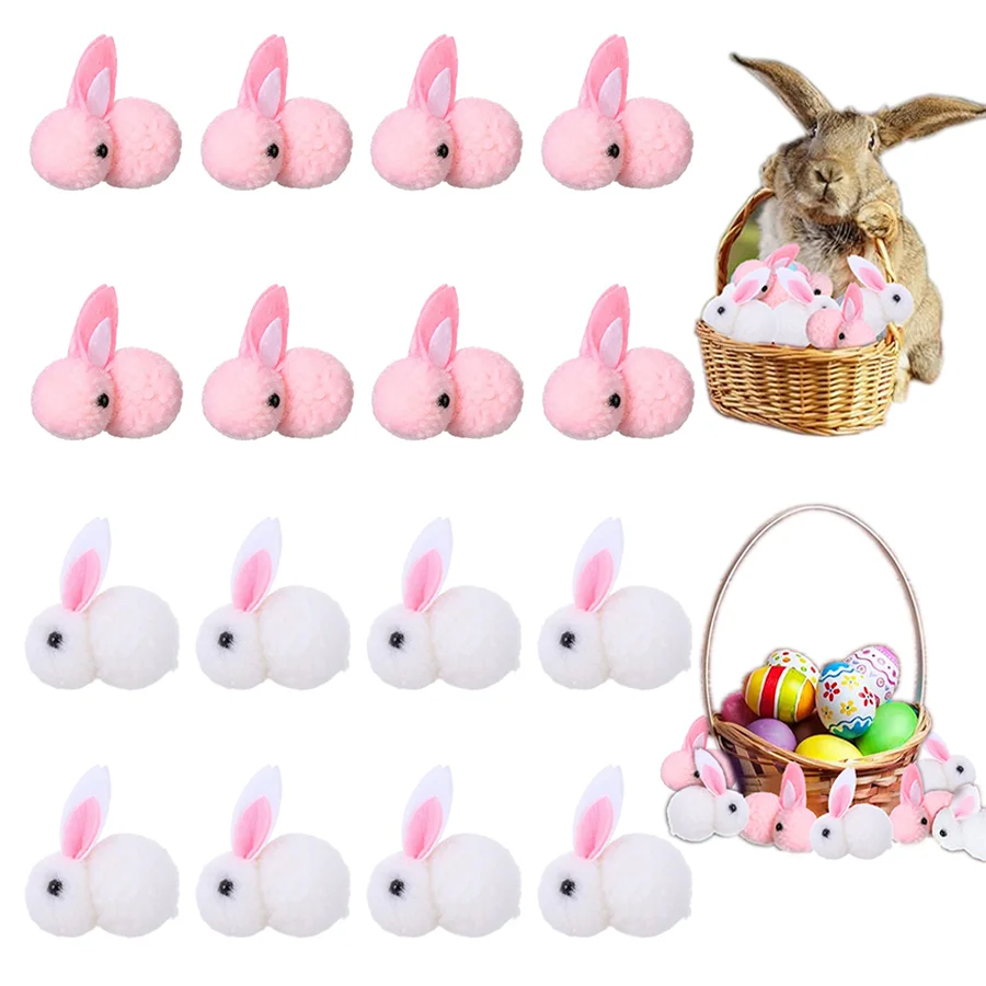 5-30Pcs Mini Plush Easter Bunny Soft Stuffed Rabbit for Easter Party Favors Gift Basket Stuffers, DIY Hair Pope Hair Clips Acces