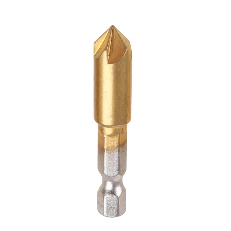 F92C 3 PCS HSS Chamfer Counterk Inspfer Drill Bit Bit 1/4 Shank 90 độ gỗ