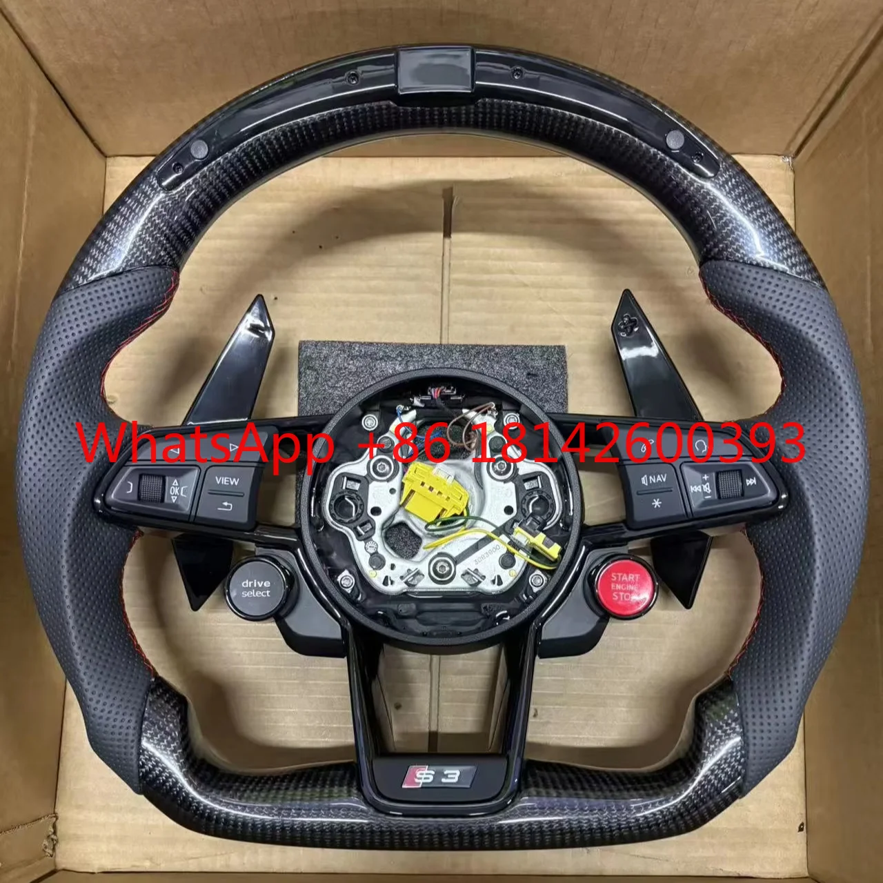 Carbon Fiber Racing Custom Modify Steering Wheel Suede Leather Auto Interior Replacement Parts