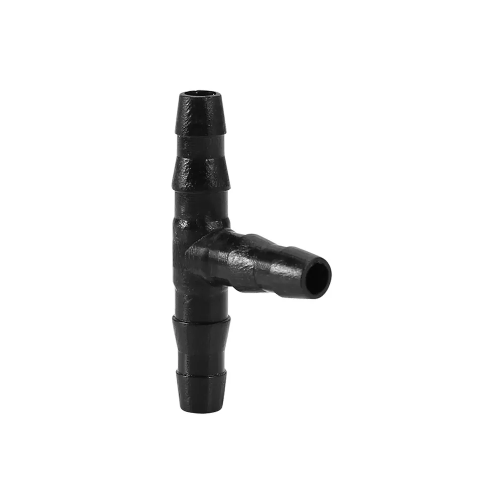 100PCS 4/7 Mm Tee Connector Leak-Proof Plastic Drip Irrigation Connector Black Easy To Install Barb Hose Fittings