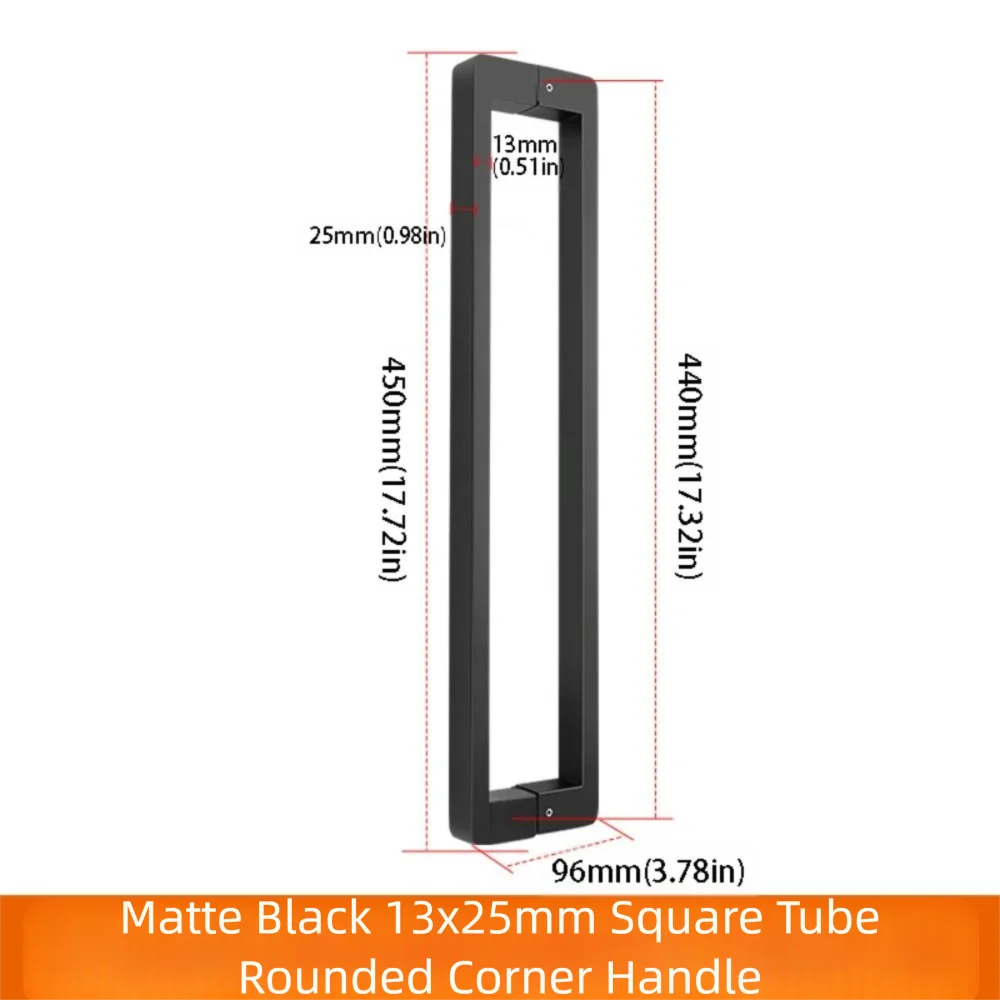 304 Stainless Steel Shower Room Handle Thickened Design Copper Core Bathroom Handle High-End Atmosphere Bright Black Finish